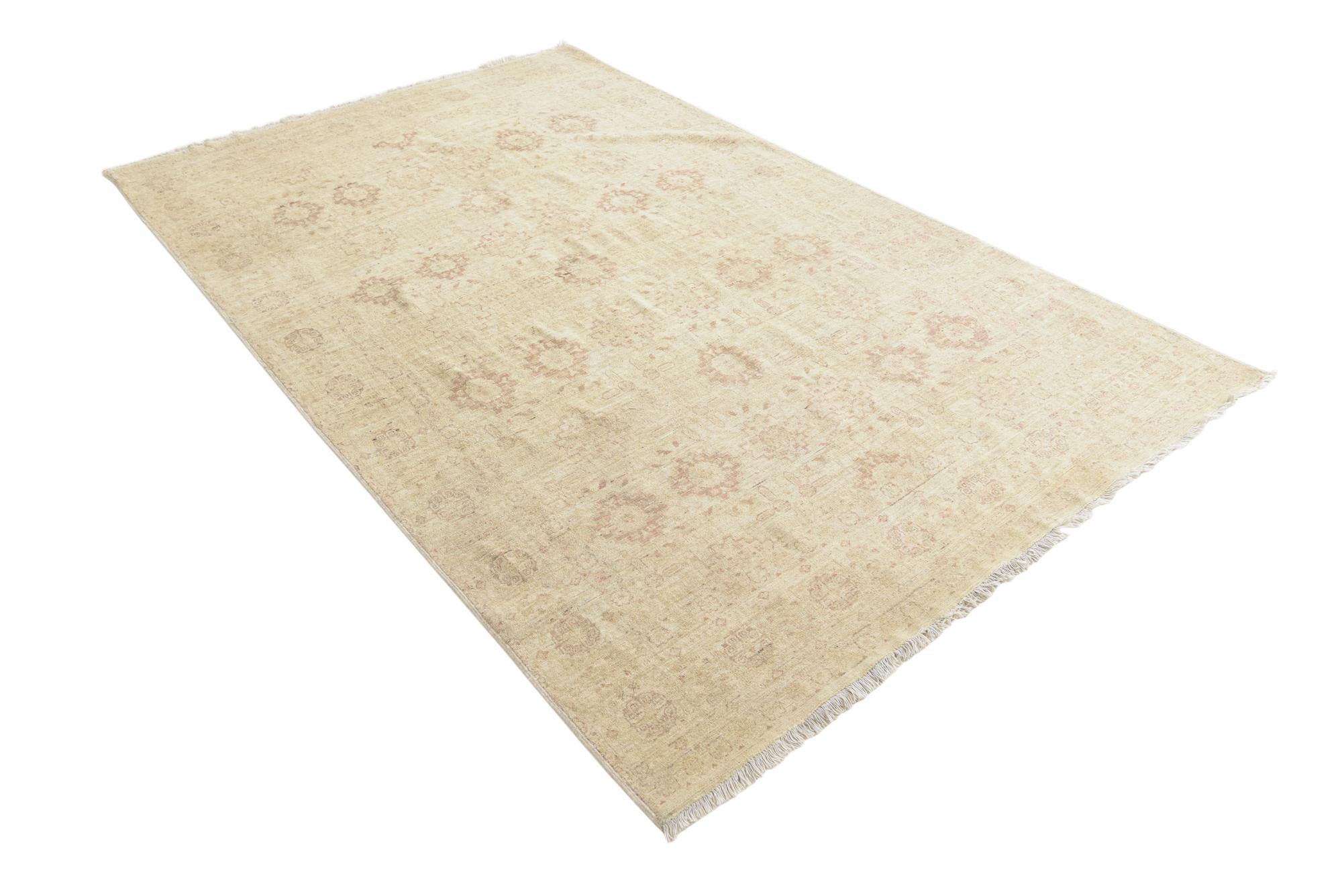 5' 8 x 9' 2 Hand Knotted Peshawar Ziegler Rug