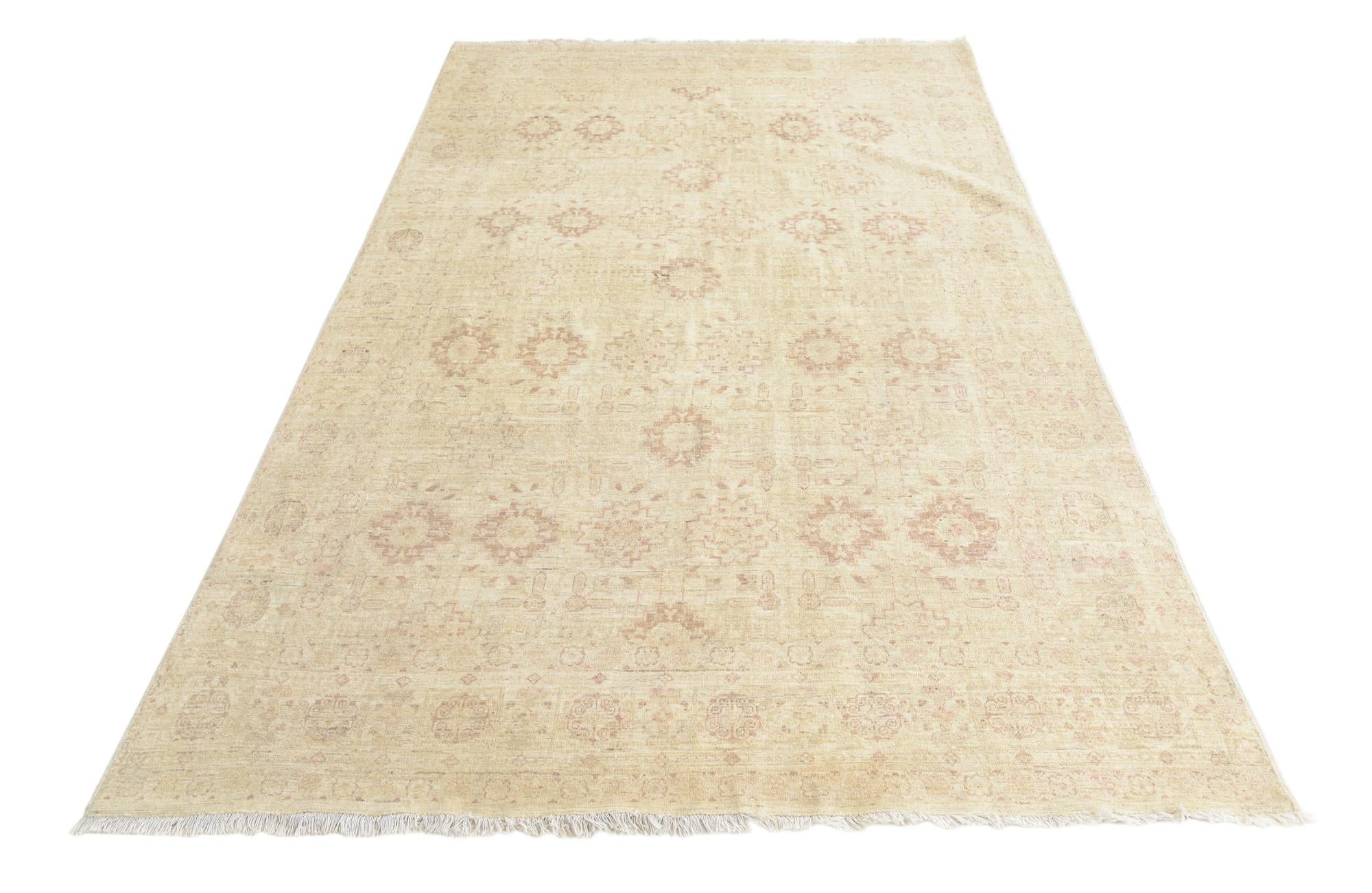 5' 8 x 9' 2 Hand Knotted Peshawar Ziegler Rug