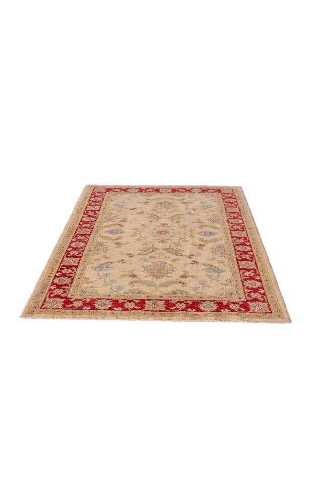 Detail image of 4' 1 x 5' 10 Hand Knotted Peshawar Ziegler Rug