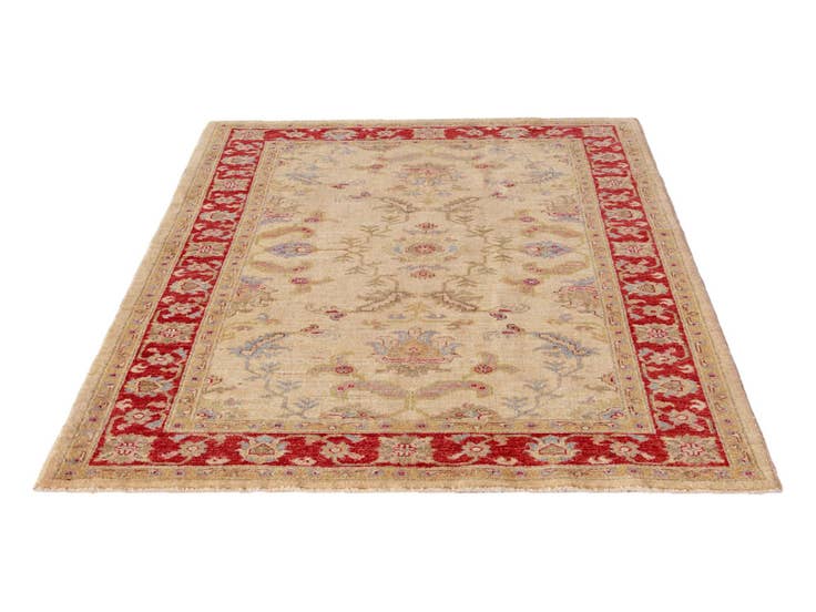 Detail image of 4' 1 x 5' 10 Hand Knotted Peshawar Ziegler Rug