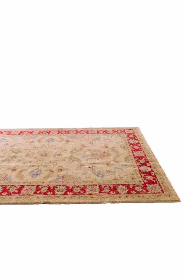 Detail image of 4' 1 x 5' 10 Hand Knotted Peshawar Ziegler Rug