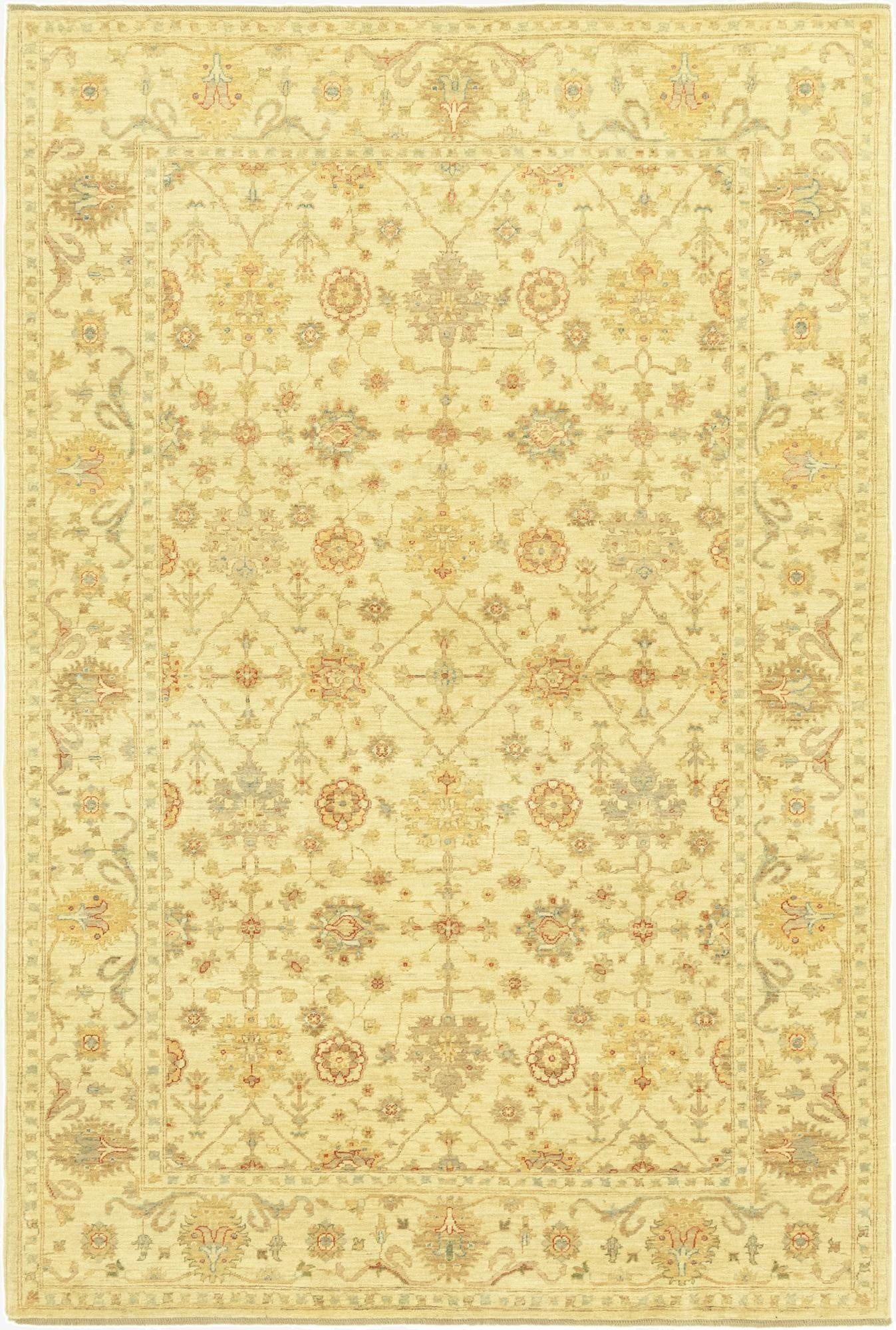 6' 6 x 9' 7  Hand Knotted Peshawar Ziegler Rug
