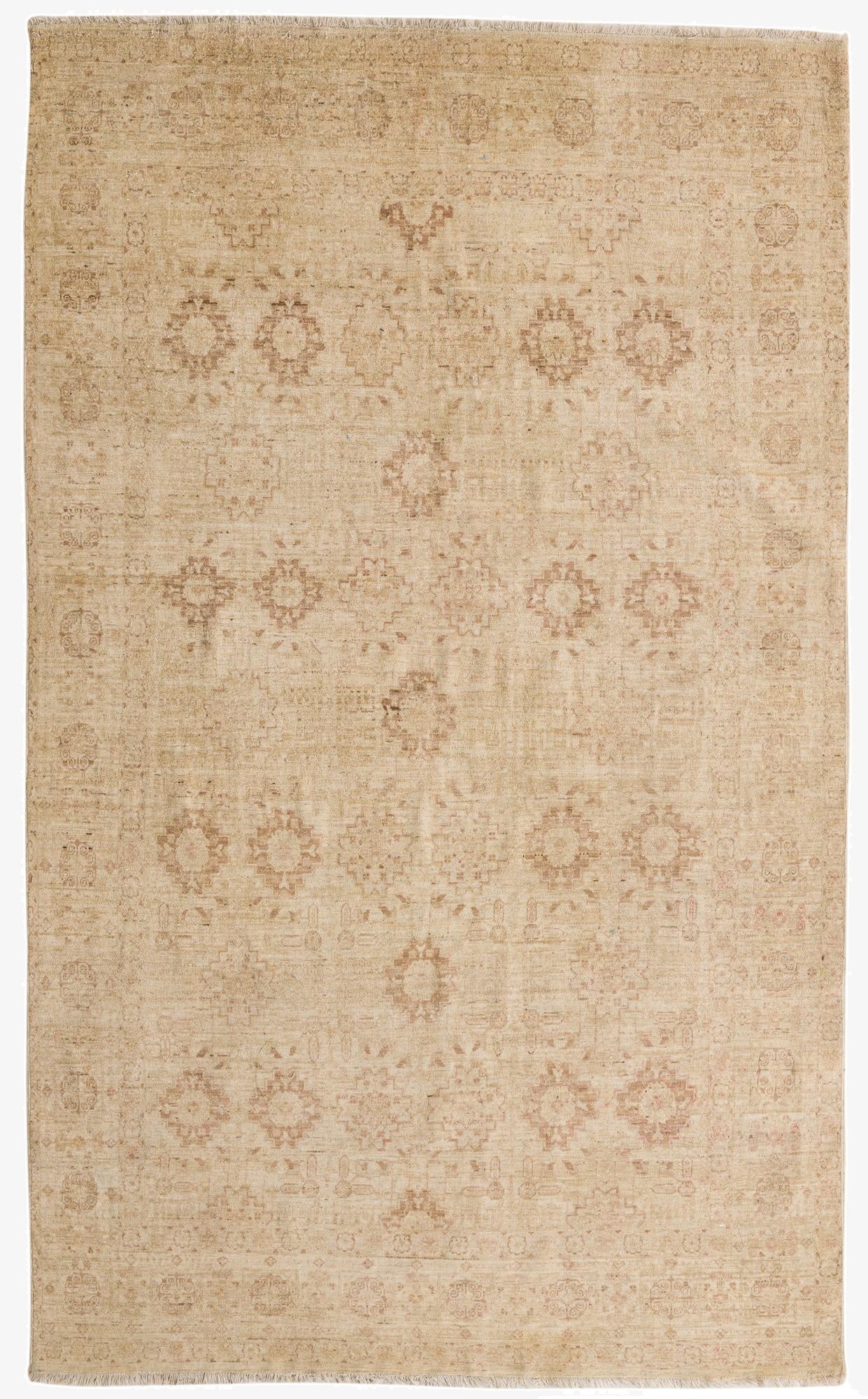 5' 8 x 9' 2  Hand Knotted Peshawar Ziegler Rug
