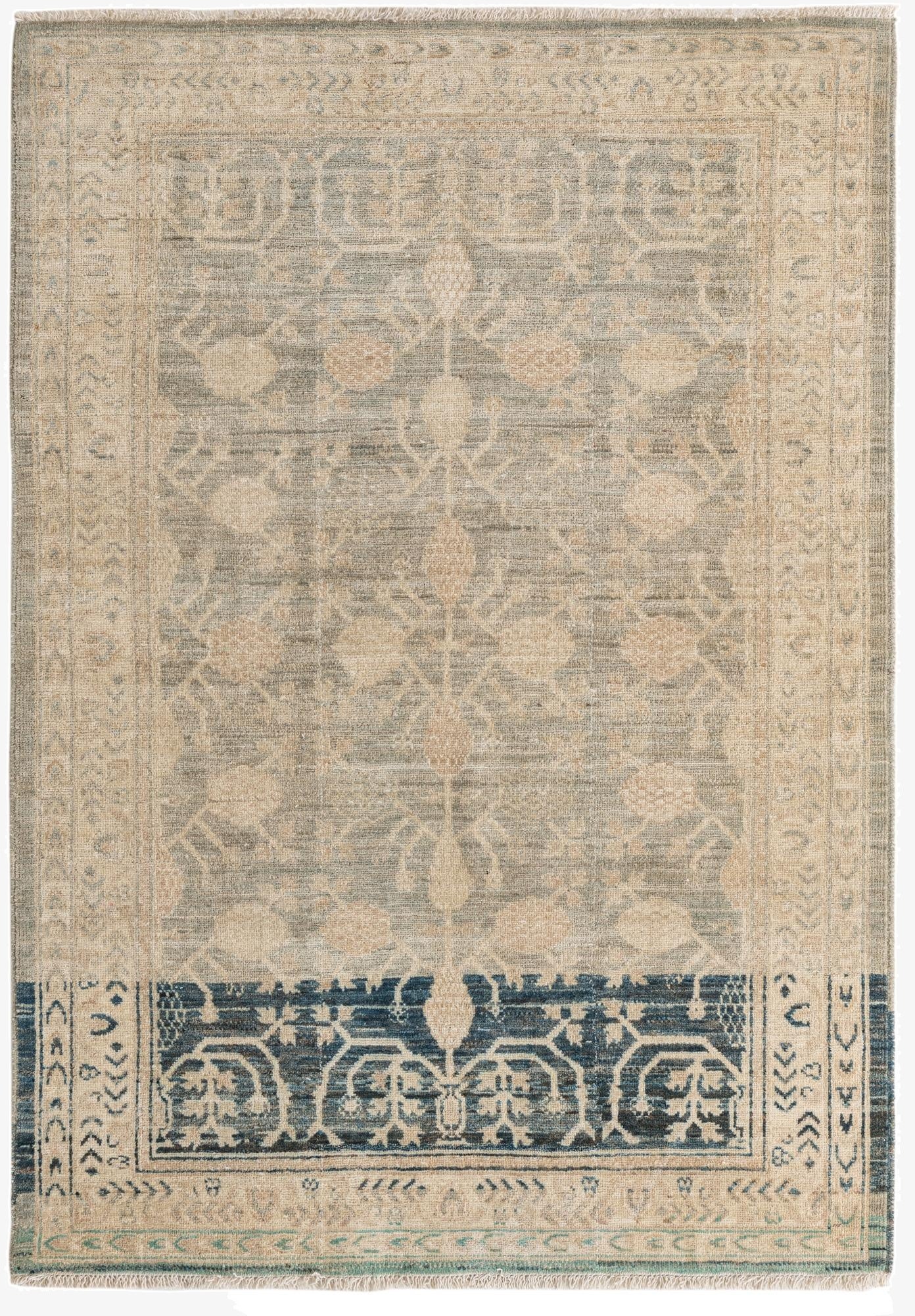 4' 1 x 5' 10  Hand Knotted Peshawar Ziegler Rug