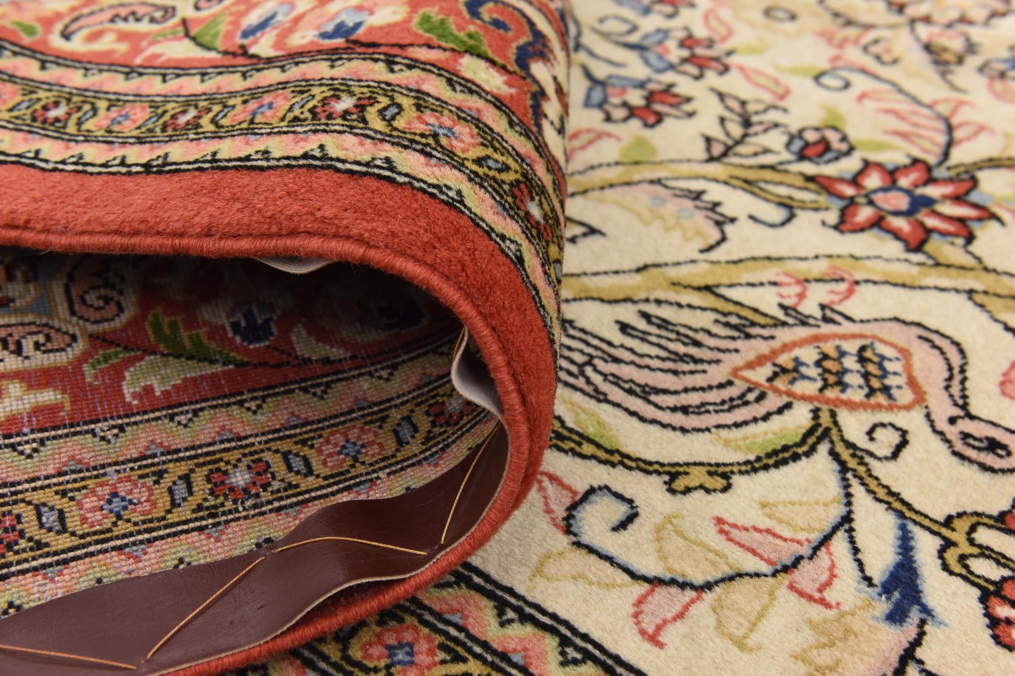 6' 7 x 10' Hand Knotted Qom Persian Rug