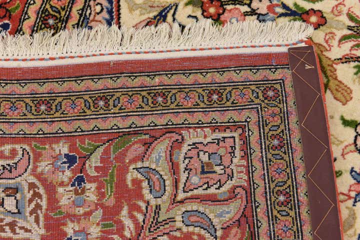 6' 7 x 10' Hand Knotted Qom Persian Rug
