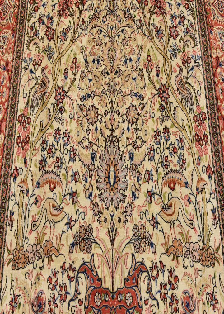 6' 7 x 10' Hand Knotted Qom Persian Rug