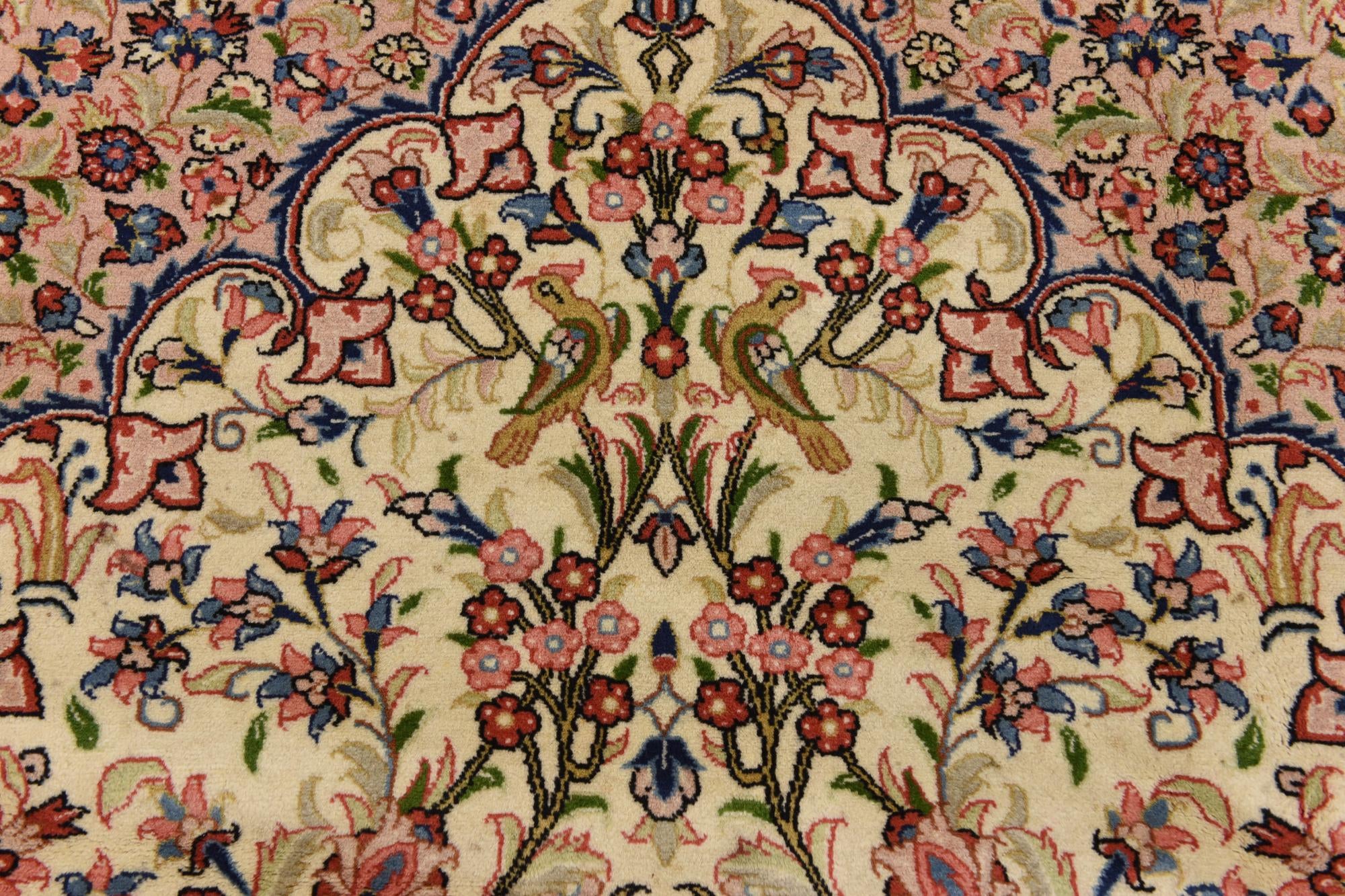 6' 7 x 10' Hand Knotted Qom Persian Rug