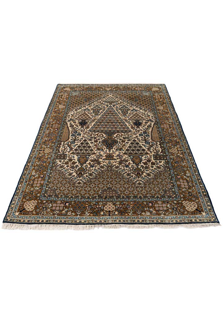4' 8 x 6' 11 Hand Knotted Qom Persian Rug