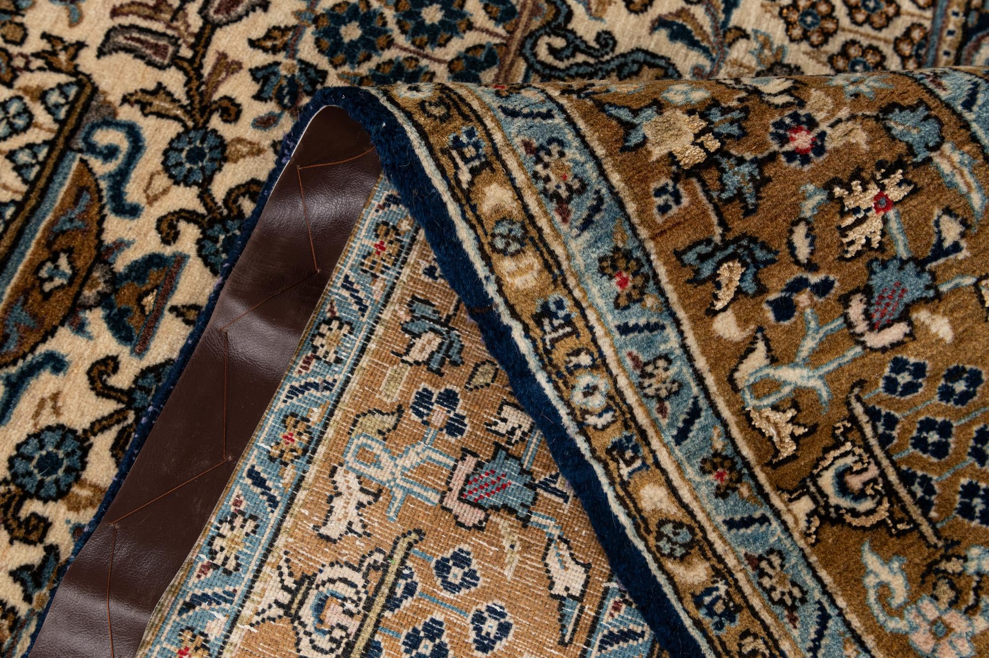 4' 8 x 6' 11 Hand Knotted Qom Persian Rug