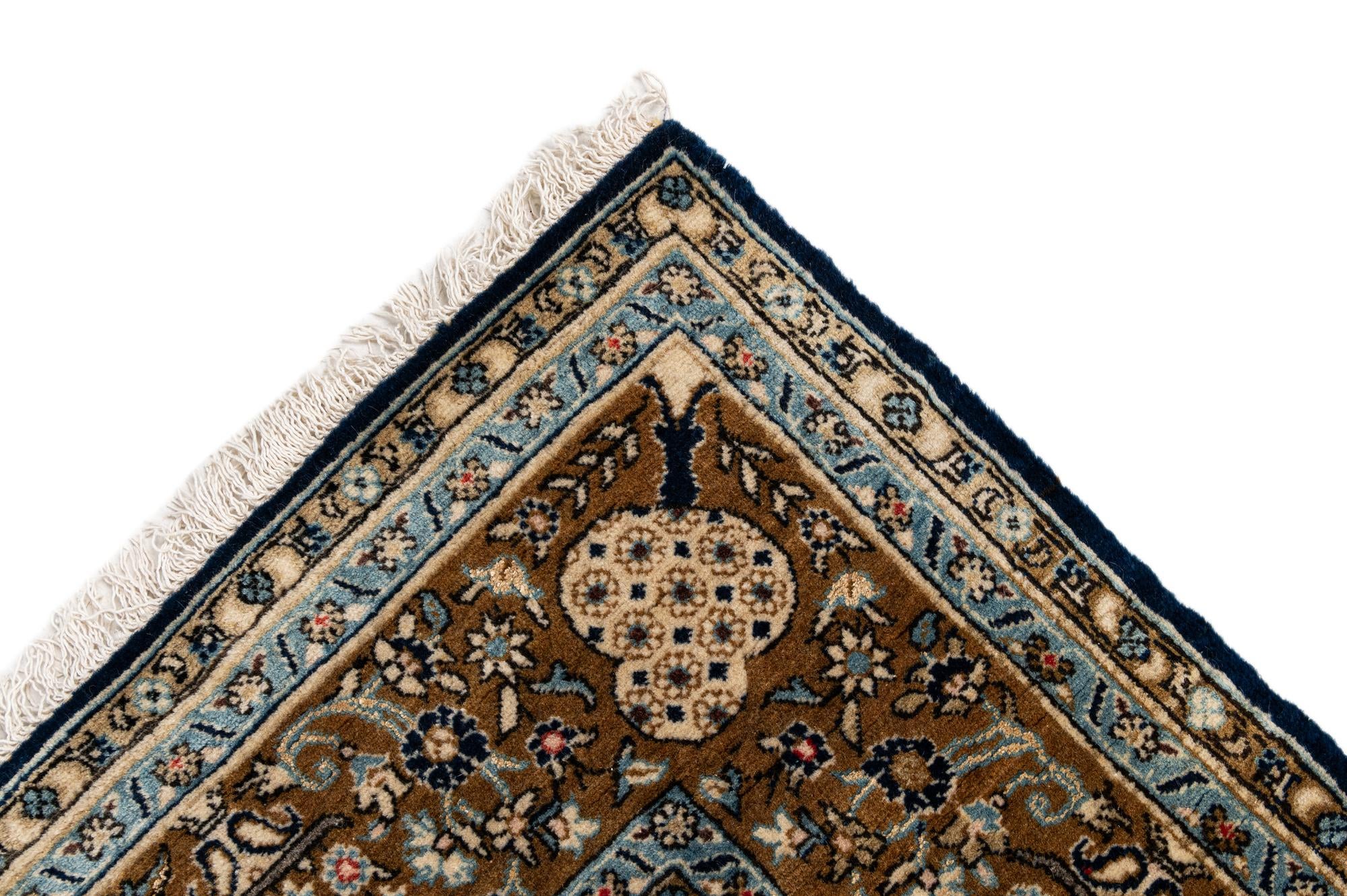 4' 8 x 6' 11 Hand Knotted Qom Persian Rug