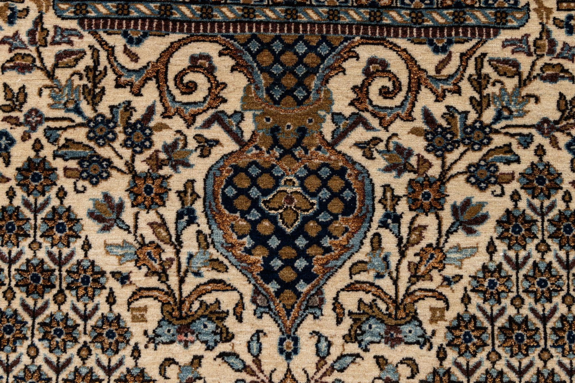 4' 8 x 6' 11 Hand Knotted Qom Persian Rug