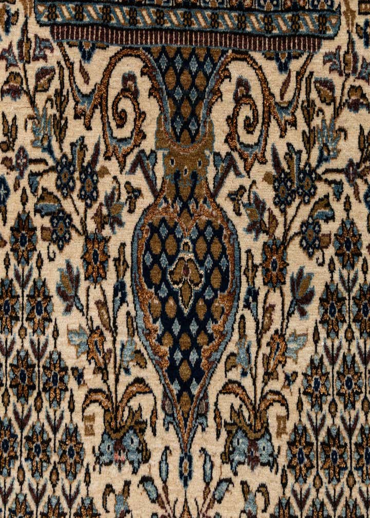 4' 8 x 6' 11 Hand Knotted Qom Persian Rug