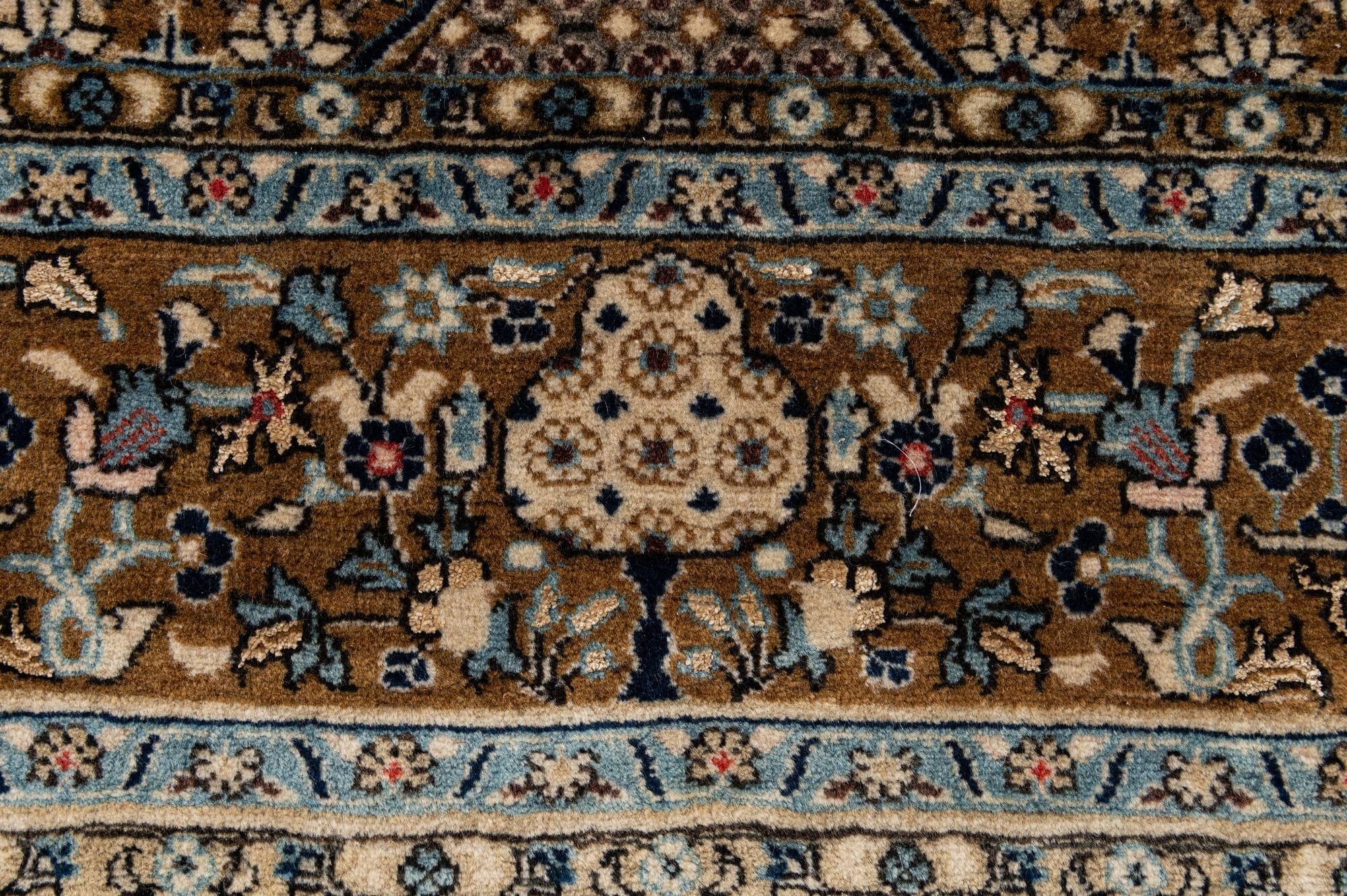 4' 8 x 6' 11 Hand Knotted Qom Persian Rug