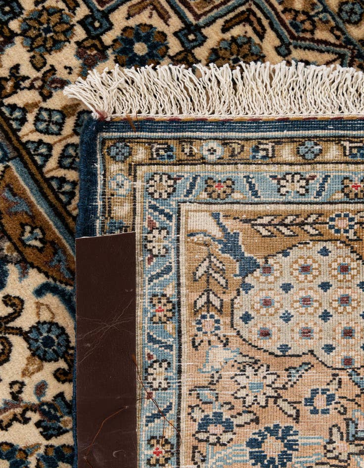 Detail image of 4' 8 x 6' 11 Hand Knotted Qom Persian Rug