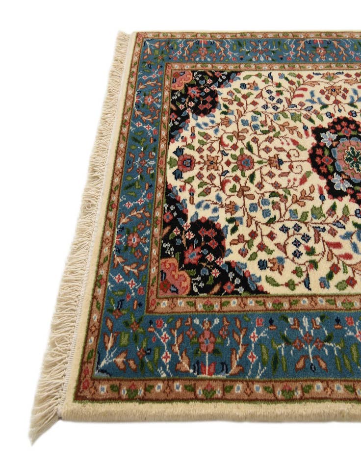 Detail image of 2' 8 x 4' Hand Knotted Qom Wool Rug