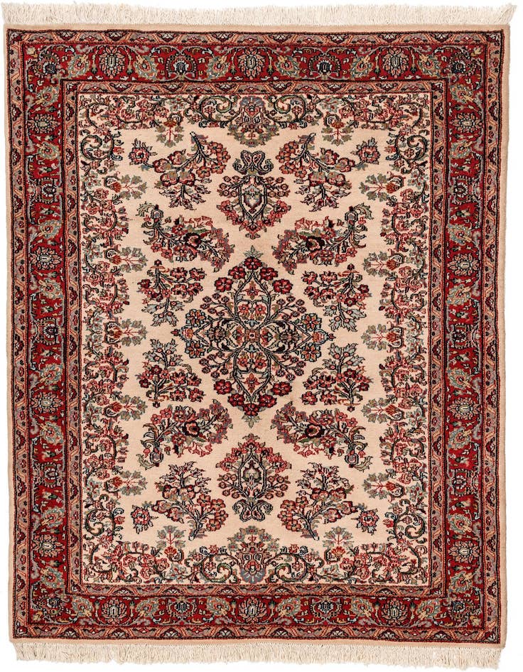 Detail image of 4' 5 x 6' Hand Knotted Sarough Wool Rug