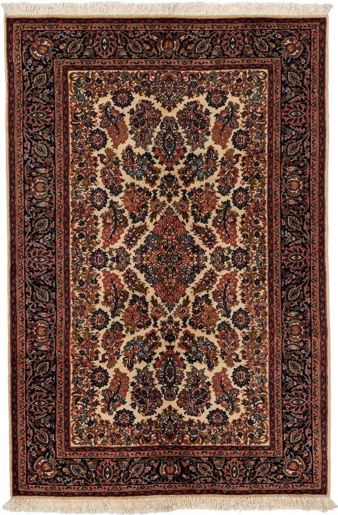 4' x 6' Hand Knotted Sarough Wool Rug