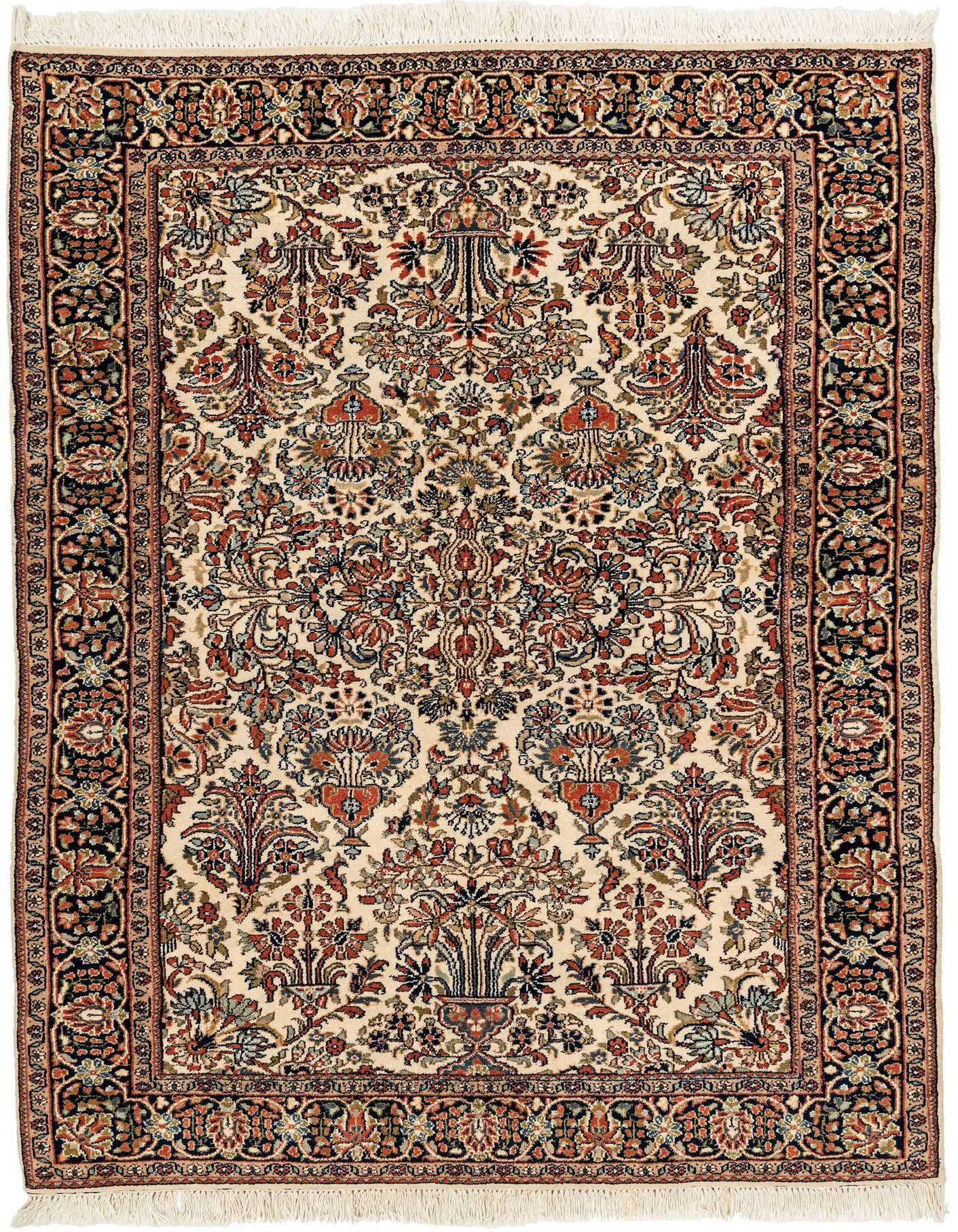 4' 2 x 5' 10 Hand Knotted Sarough Wool Rug
