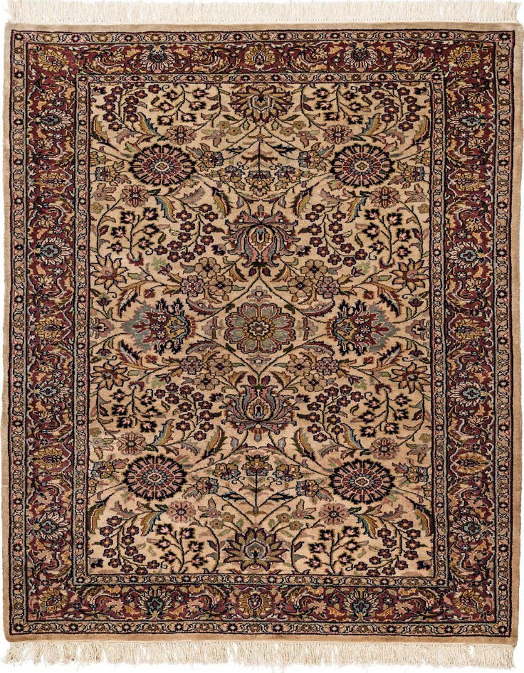 Detail image of 4' 3 x 6' 2 Hand Knotted Sarough Oriental Wool Rug
