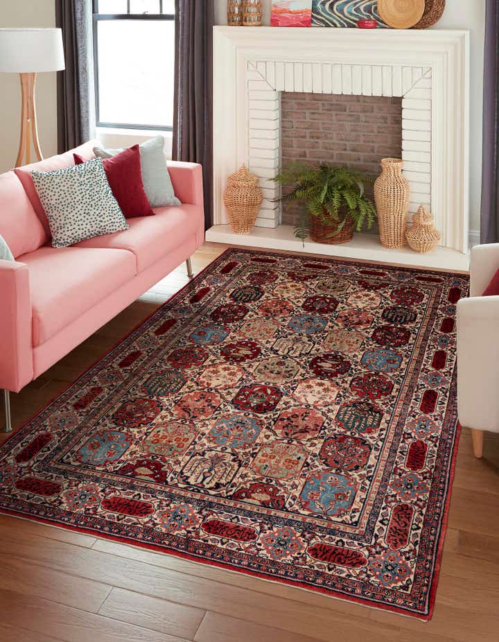 7' 2 x 10' 4 Hand Knotted Sarough Persian Wool Rug