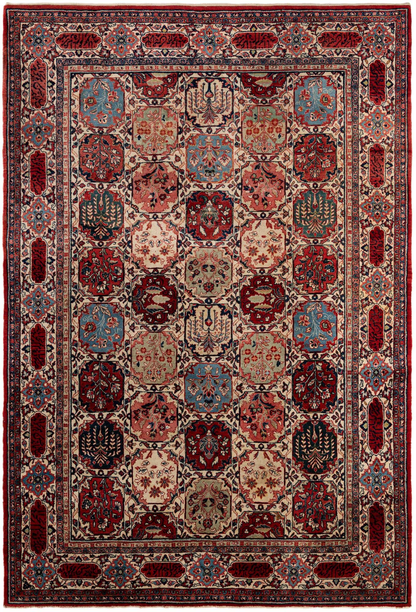 7' 2 x 10' 4 Hand Knotted Sarough Persian Wool Rug