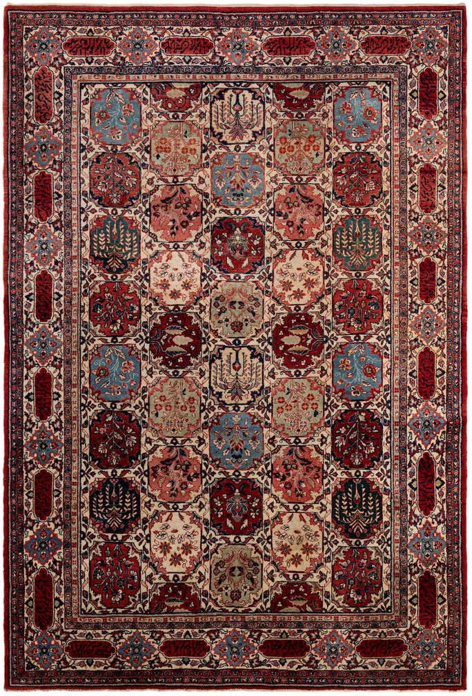 7' 2 x 10' 4 Hand Knotted Sarough Persian Wool Rug
