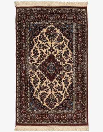 3' 8 x 6' 2 Hand Knotted Sarough Oriental Wool Rug