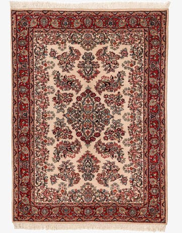 4' 5 x 6' Hand Knotted Sarough Wool Rug