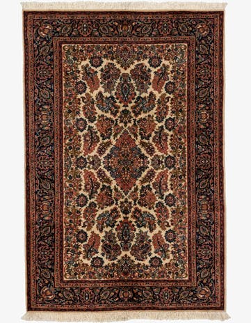 4' x 6' Hand Knotted Sarough Wool Rug