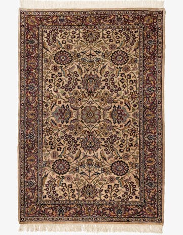 4' 3 x 6' 2 Hand Knotted Sarough Oriental Wool Rug