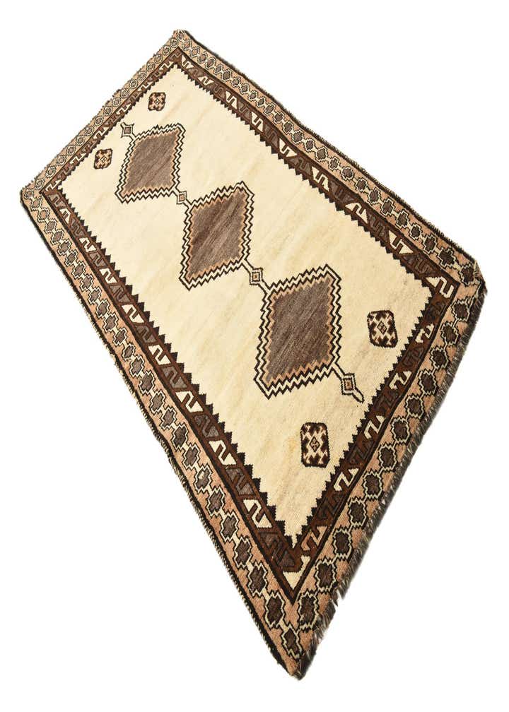 3' 9 x 7' Hand Knotted Shiraz-Gabbeh Persian Wool Rug