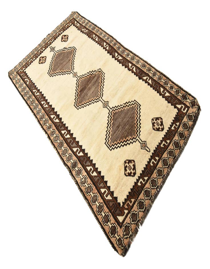 Detail image of 3' 9 x 7' Hand Knotted Shiraz-Gabbeh Persian Wool Rug
