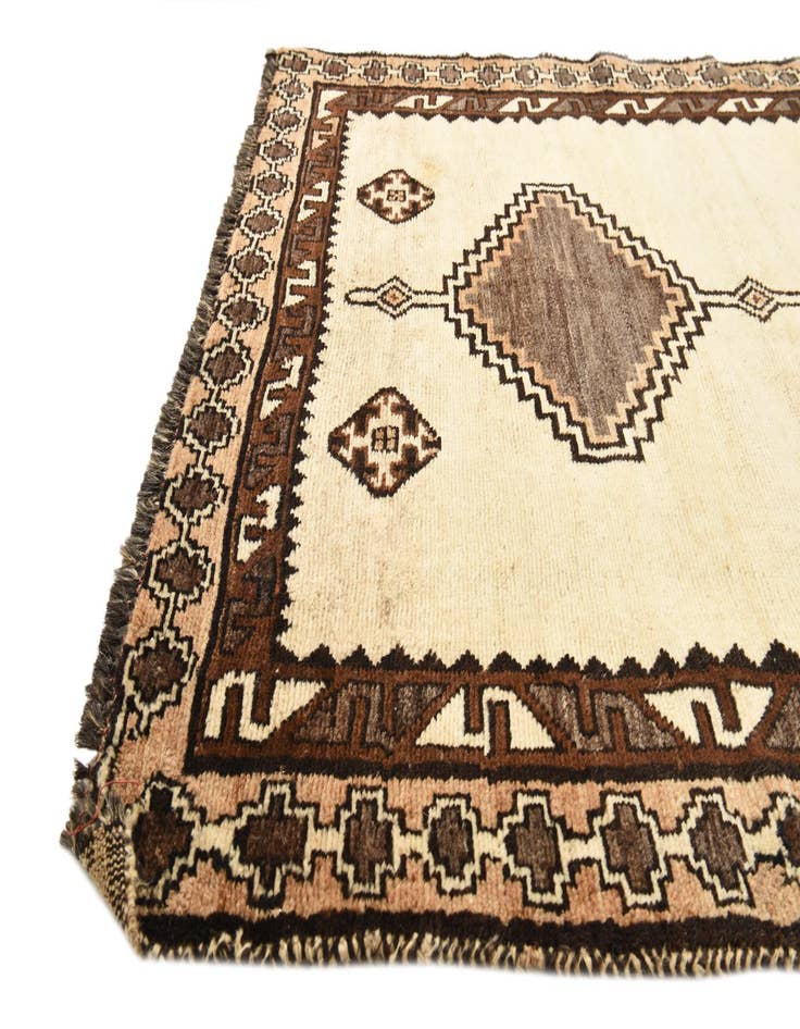 Detail image of 3' 9 x 7' Hand Knotted Shiraz-Gabbeh Persian Wool Rug