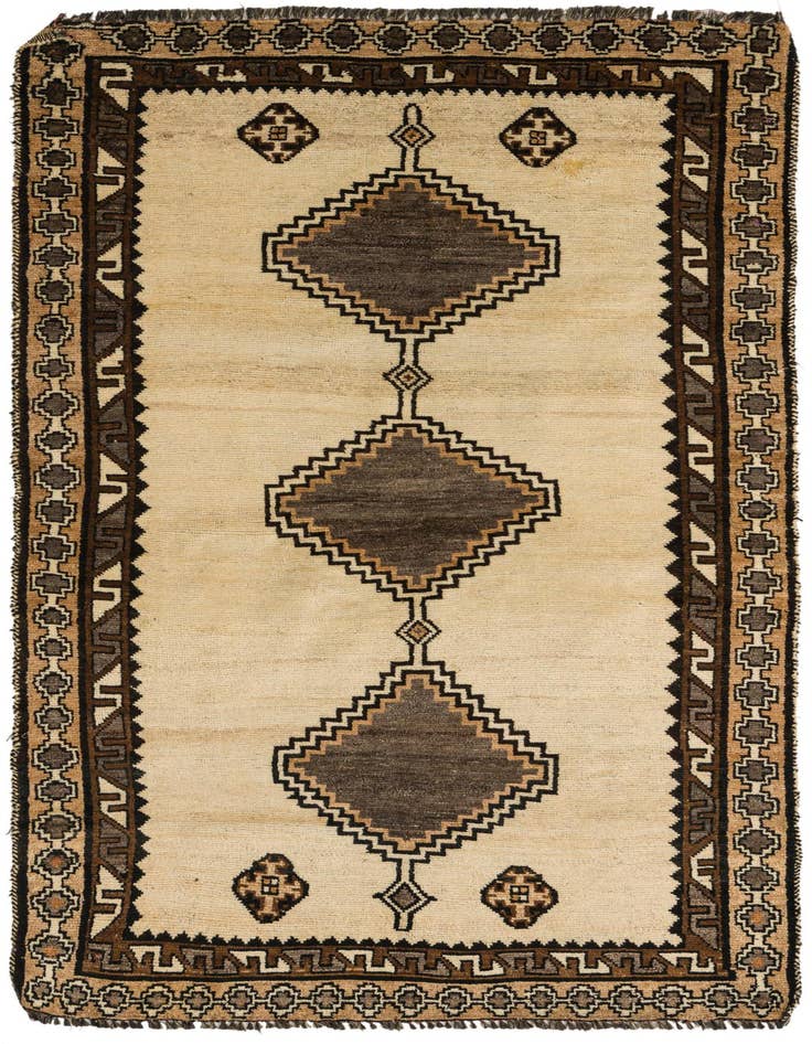 Detail image of 3' 9 x 7' Hand Knotted Shiraz-Gabbeh Persian Wool Rug