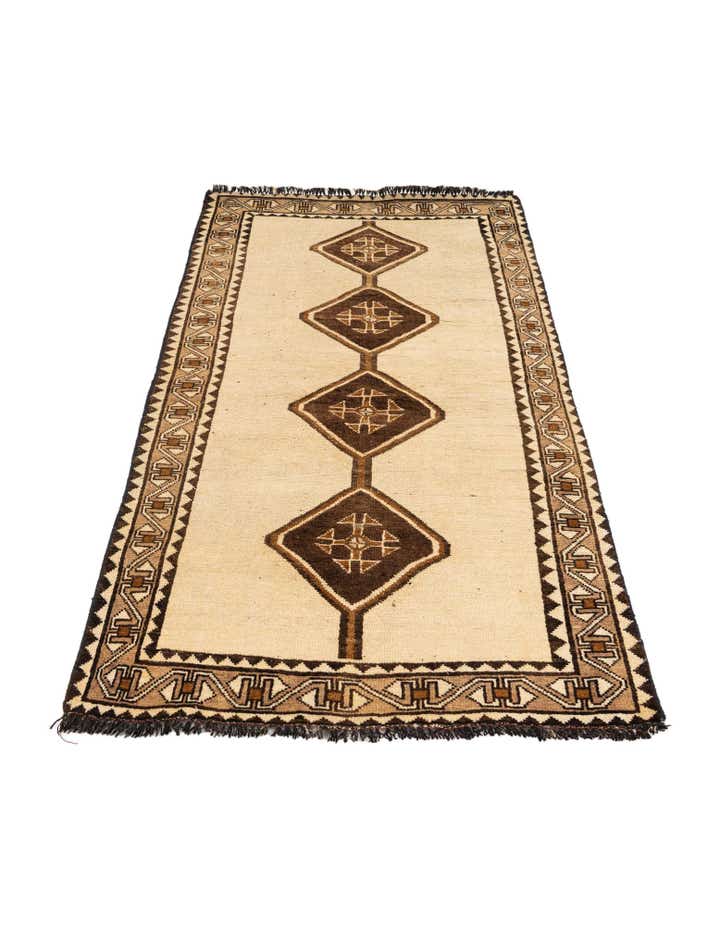 3' 5 x 6' 1 Hand Knotted Shiraz-Gabbeh Wool Rug