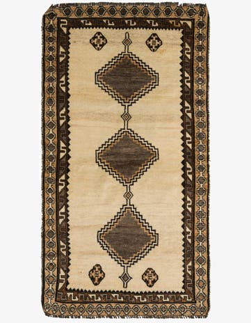 3' 9 x 7' Hand Knotted Shiraz-Gabbeh Persian Wool Rug