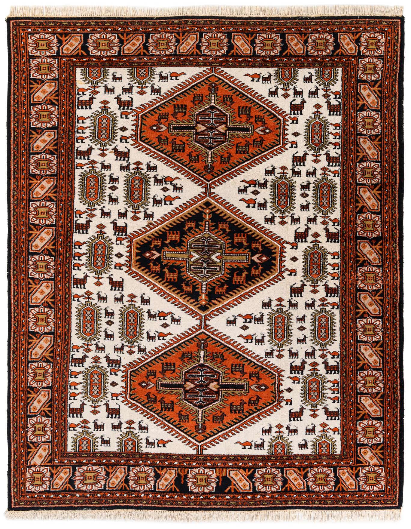6' 8 x 10' Hand Knotted Shiraz Wool Rug