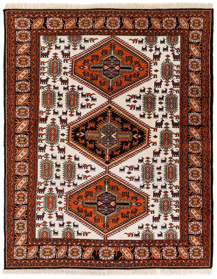 Detail image of 6' 8 x 10' Hand Knotted Shiraz Wool Rug