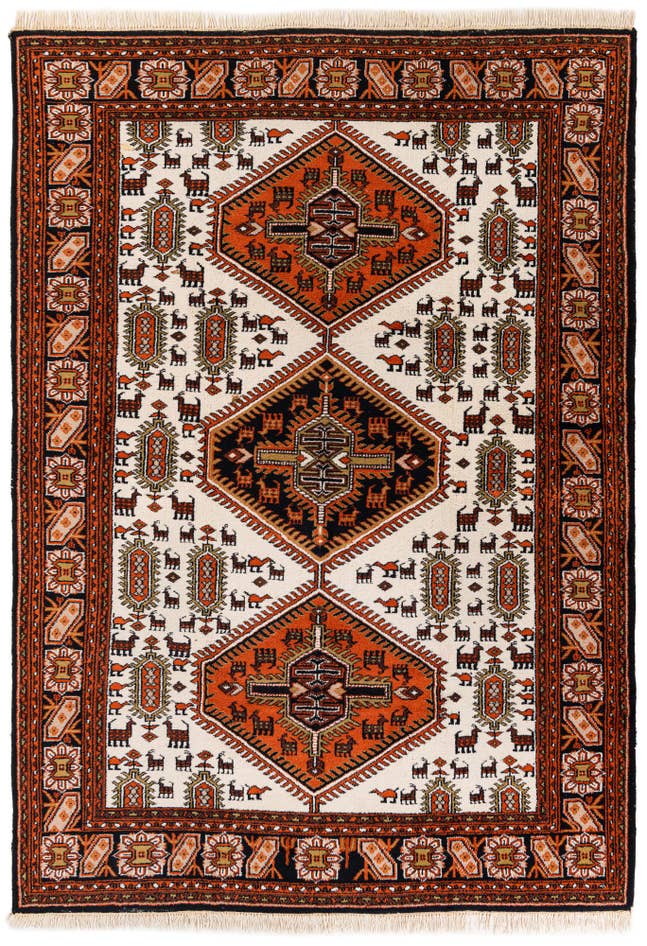 Detail image of 6' 8 x 10' Hand Knotted Shiraz Wool Rug