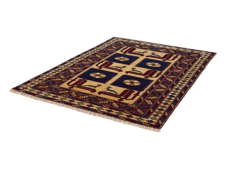 Detail image of 3' 10 x 5' 3 Hand Knotted Shirvan Rug
