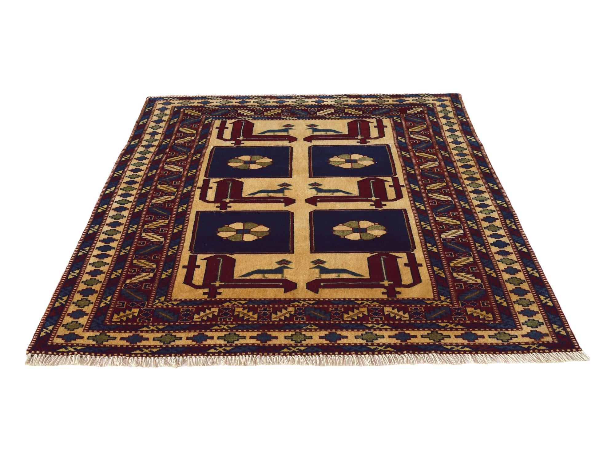 3' 10 x 5' 3 Hand Knotted Shirvan Rug