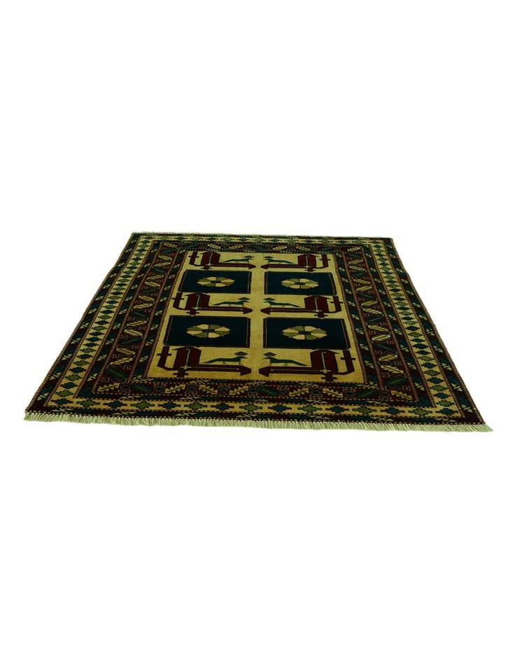 Detail image of 3' 10 x 5' 3 Hand Knotted Shirvan Rug