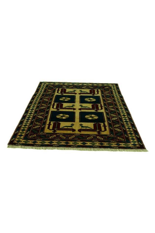 Detail image of 3' 10 x 5' 3 Hand Knotted Shirvan Rug