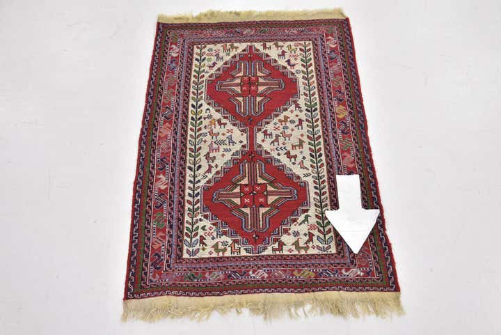 2' 4 x 3' 5 Hand Woven Sirjan Wool Rug