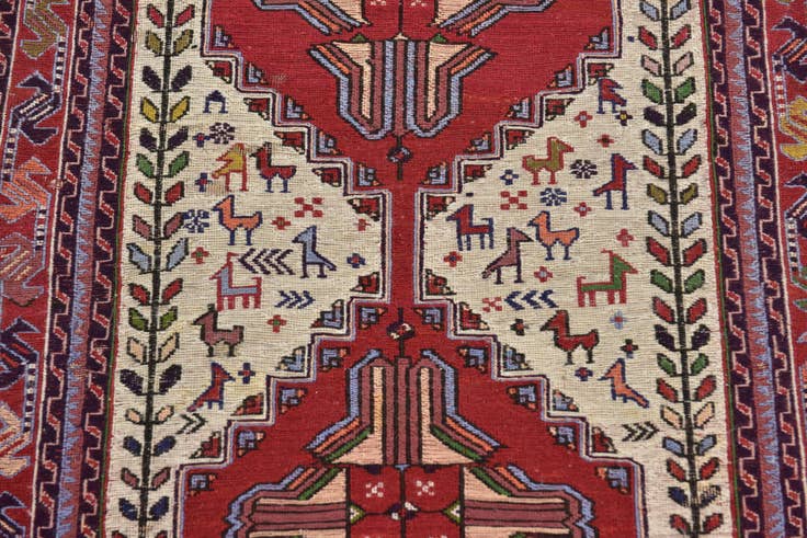 Detail image of 2' 4 x 3' 5 Hand Woven Sirjan Wool Rug