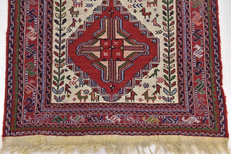 Detail image of 2' 4 x 3' 5 Hand Woven Sirjan Wool Rug