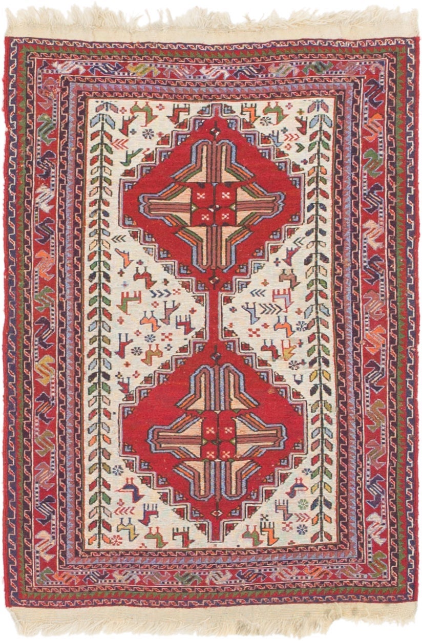 2' 4 x 3' 5 Hand Woven Sirjan Wool Rug
