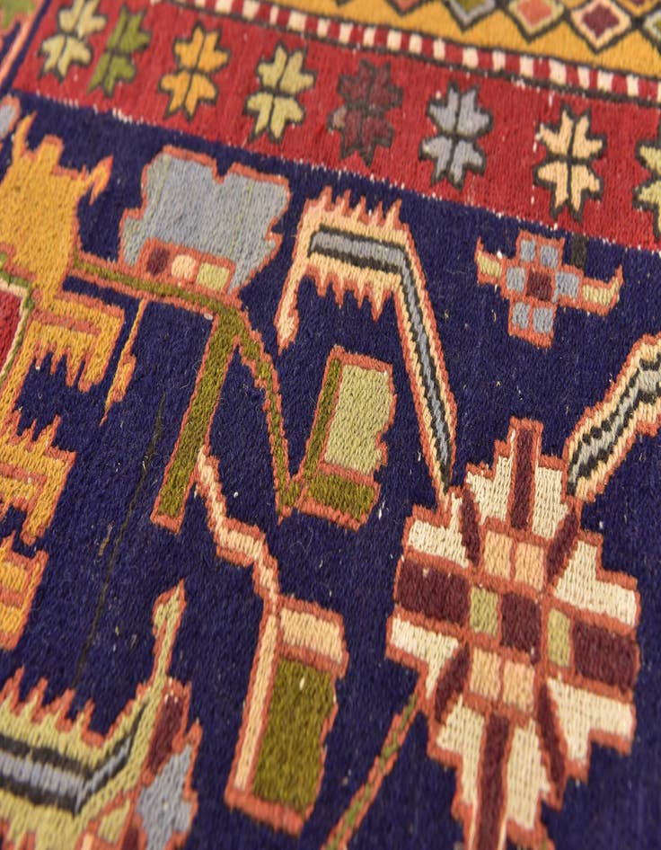 Detail image of 9' x 12' 8  Hand Knotted Sumak Oriental Wool Rug