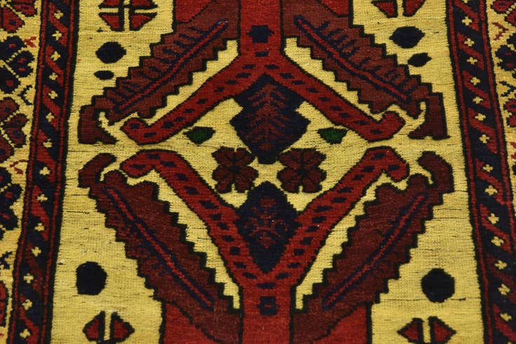 Detail image of 2' 8 x 4' 10 Hand Knotted Sumak Wool Rug